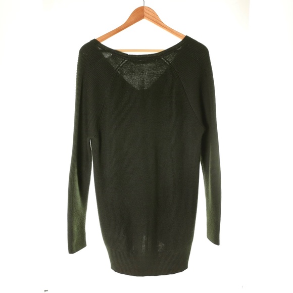 Athleta Hanover V-Neck Merino Wool Blend Wet Moss Green Pullover Sweater XS - Picture 3 of 10